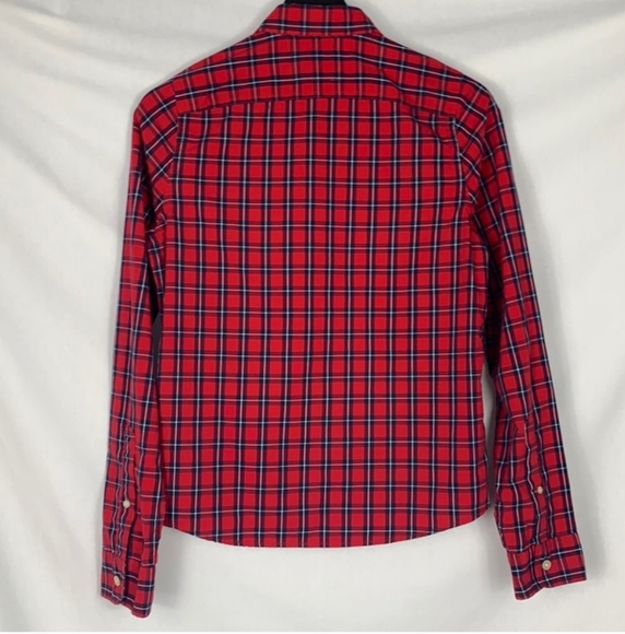 Abercrombie Kids Red Blue Plaid Shirt Size XL NWT - Picture 2 of 3